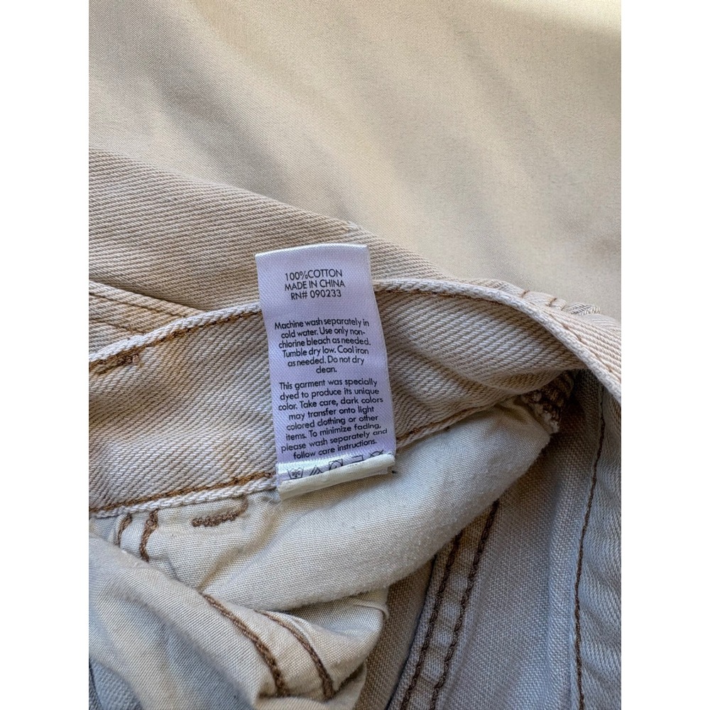 PacSun Double Knee Carpenter Pants Tan Beige Paint Splatter High Waisted Size 25 - Picture 3 of 7